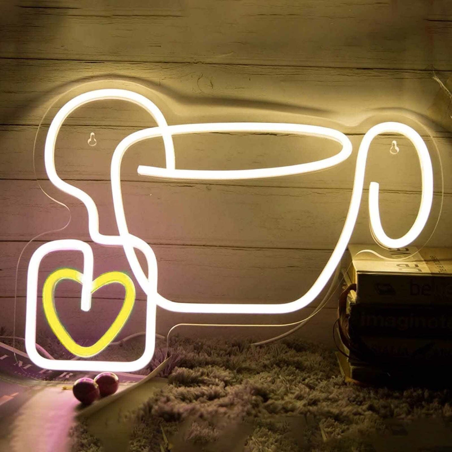 Hanging Heart Coffee Cup Led Neon Sign | Shineneon