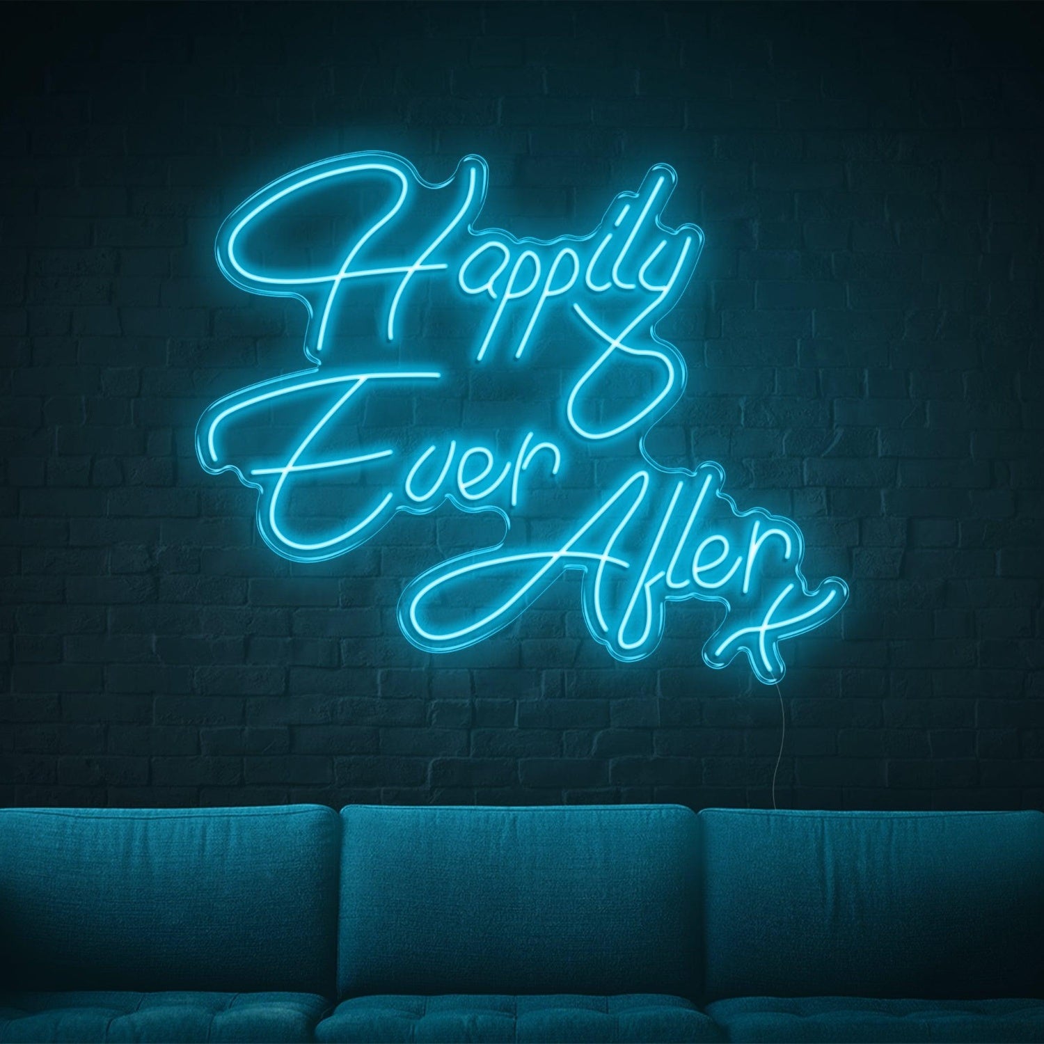 Happily Ever After Blue Script Led Neon Sign For Wedding Home Decor | Shineneon