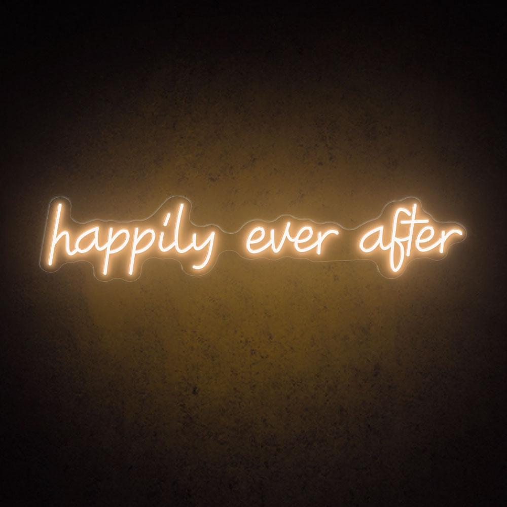 Happily Ever After Led Neon Sign Rustic Wedding Decor | Shineneon