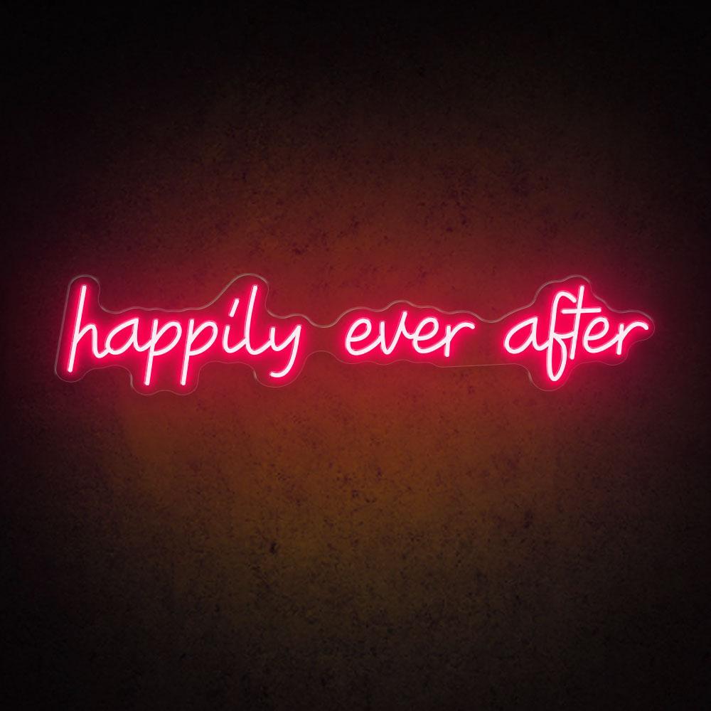 Happily Ever After Led Neon Sign Rustic Wedding Decor | Shineneon