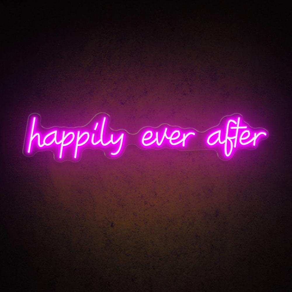 Happily Ever After Led Neon Sign Rustic Wedding Decor | Shineneon