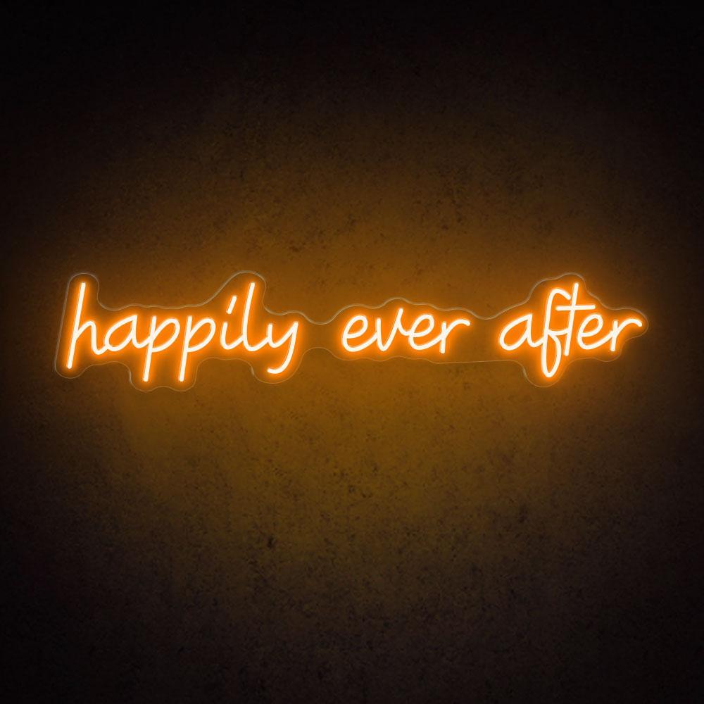 Happily Ever After Led Neon Sign Rustic Wedding Decor | Shineneon