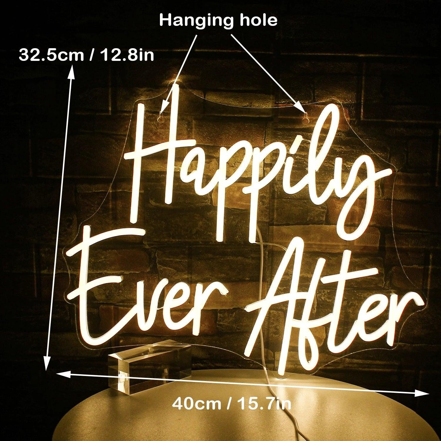 Happily Ever After Warm White Led Neon Sign Wedding Home Decor - Shineneon