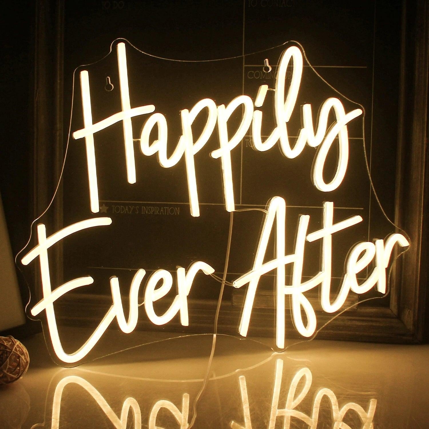 Happily Ever After Warm White Led Neon Sign Wedding Home Decor - Shineneon