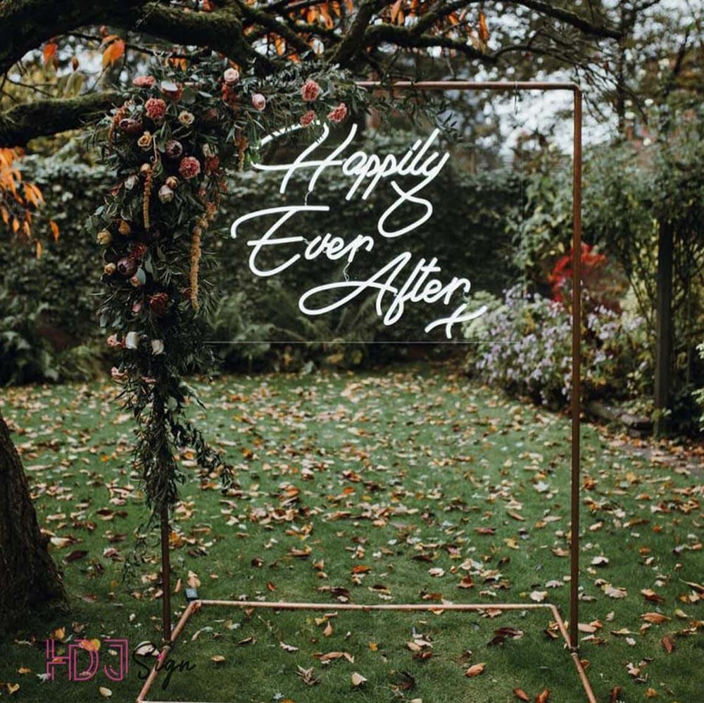 Happily Ever After White Script Led Neon Sign Wedding Decor | Shineneon
