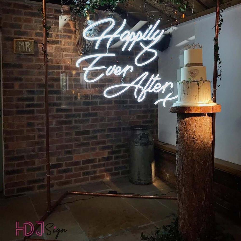 Happily Ever After White Script Led Neon Sign Wedding Decor | Shineneon