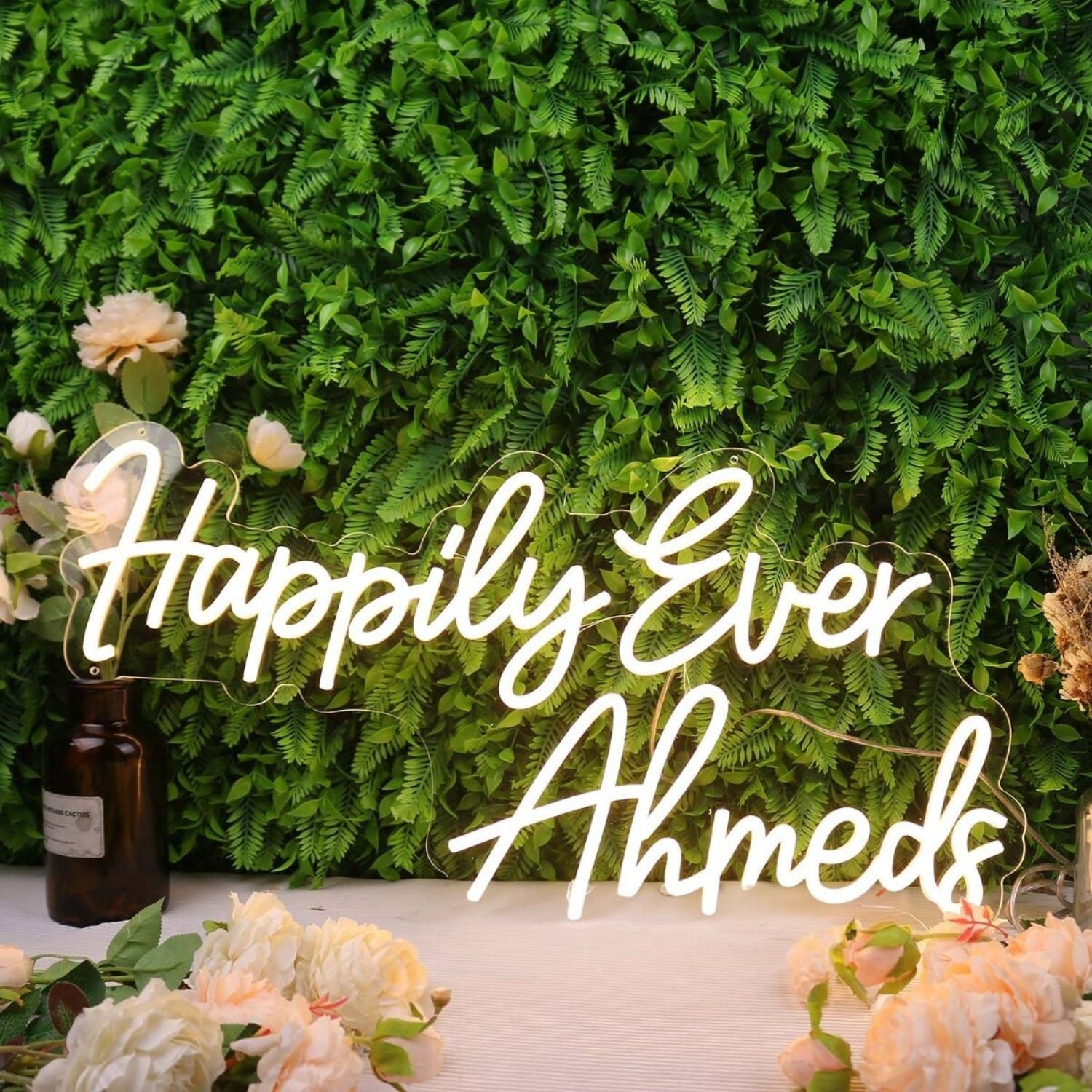 Happily Ever Ahmeds Yellow Led Neon Sign - Shineneon