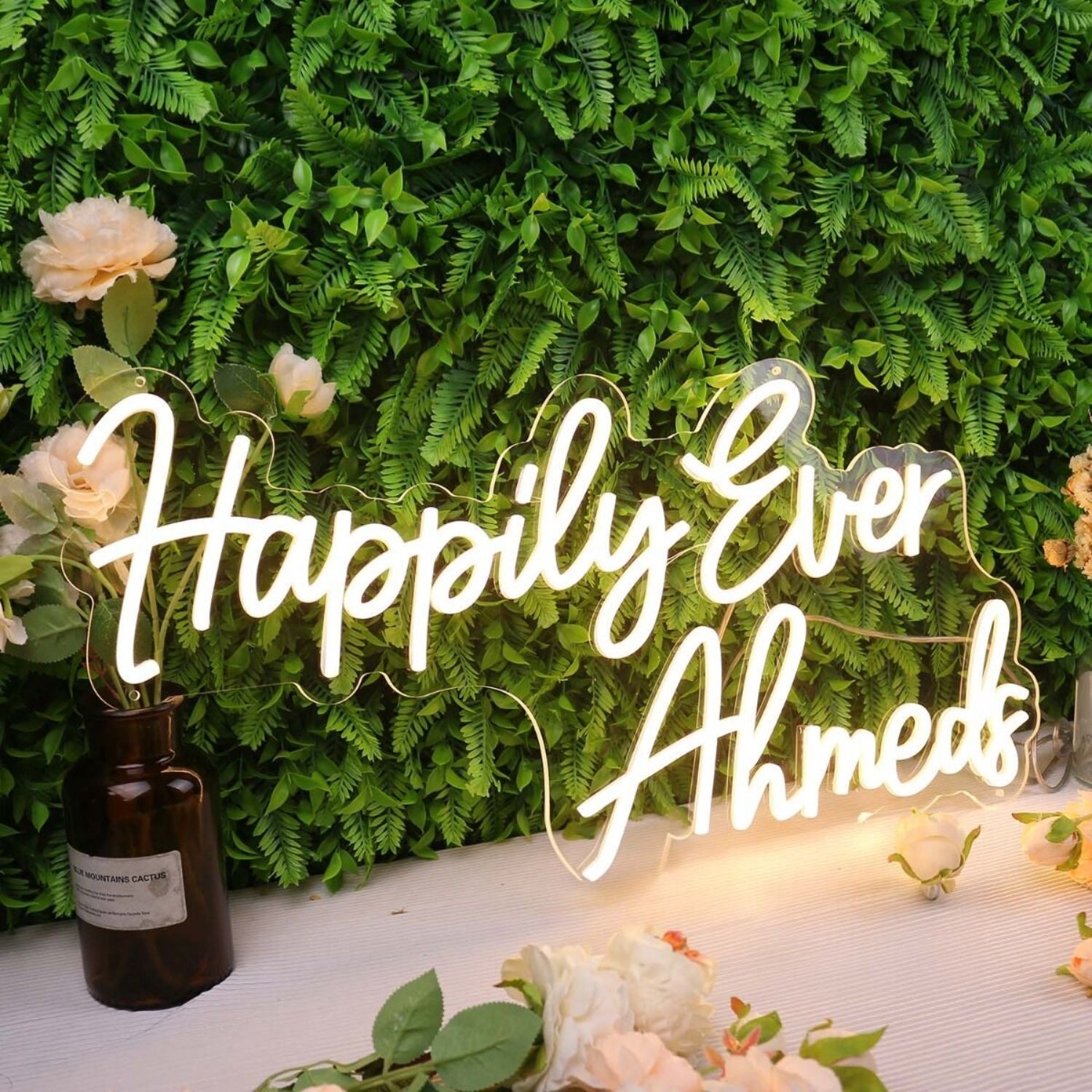 Happily Ever Ahmeds Yellow Led Neon Sign - Shineneon