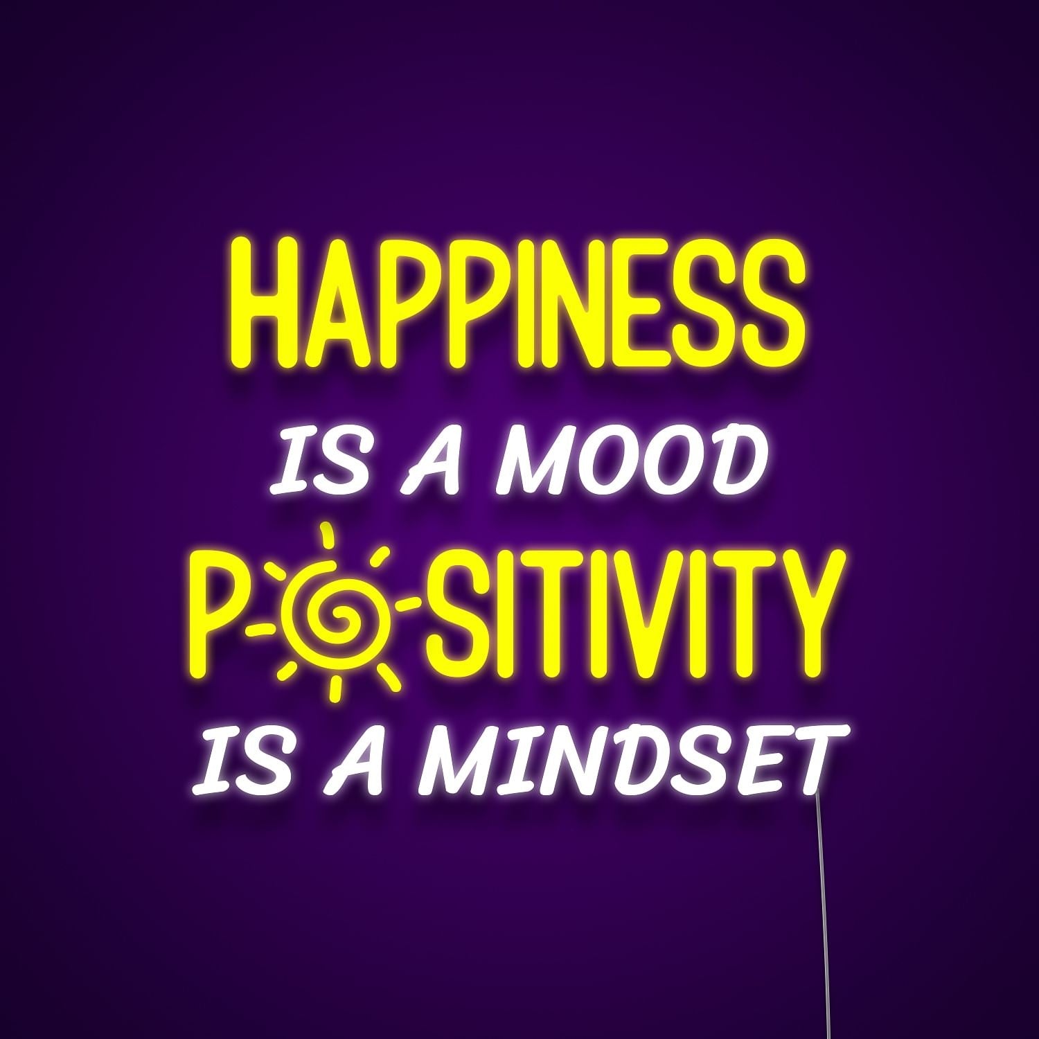 Happiness Is A Mood Positivity Is A Mindset Led Neon Signs Wall Art | Shineneon