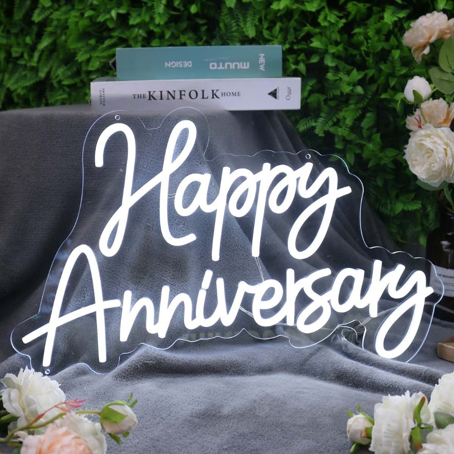 Happy Anniversary White Led Neon Sign | Shineneon