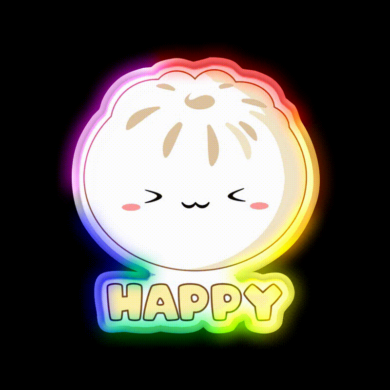 Happy Bao Led Neon Sign Chinese Food Rgb Color
