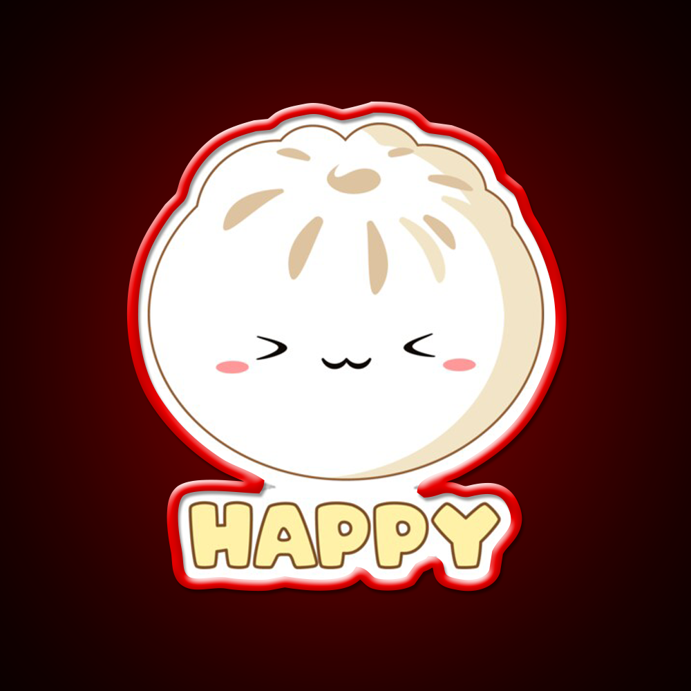 Happy Bao Led Neon Sign Chinese Food Rgb Color