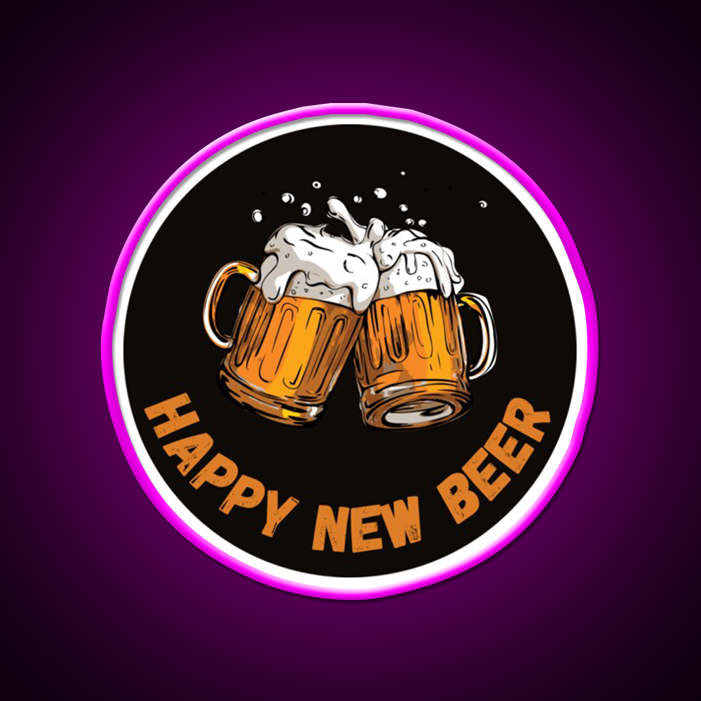 Happy Beer Man Cave Bar Led Neon Sign