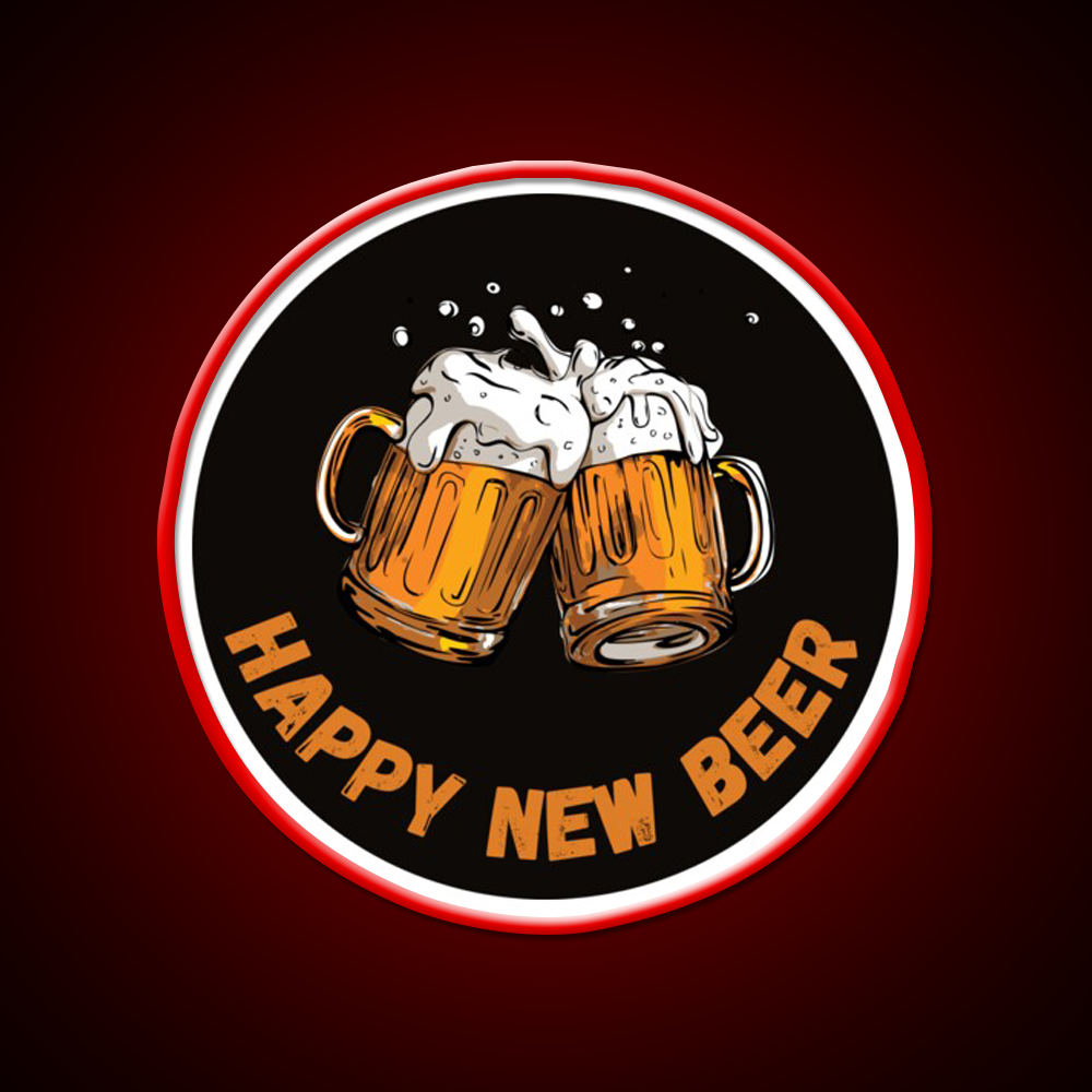 Happy Beer Man Cave Bar Led Neon Sign