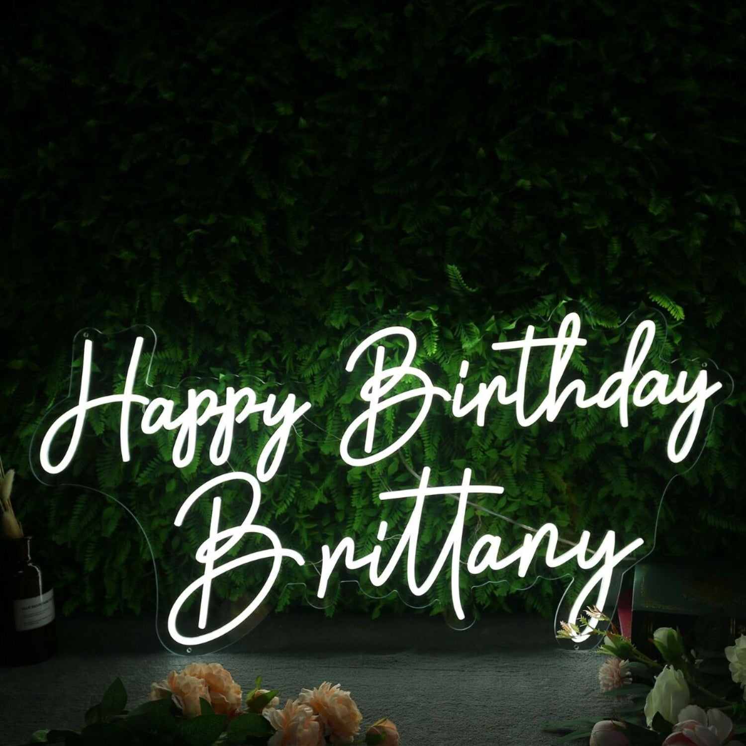 Happy Birthday Brittany White Neon Sign | Shineneon