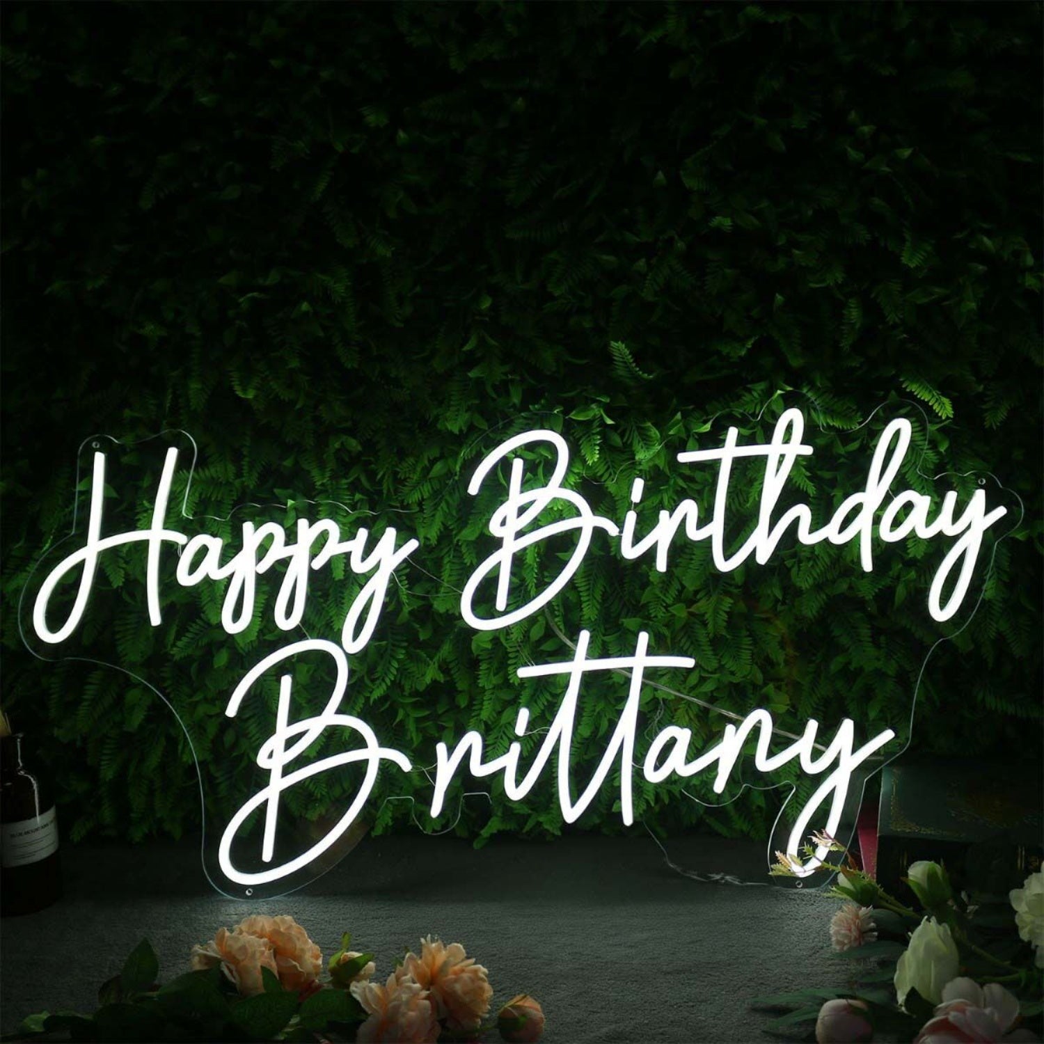 Happy Birthday Brittany White Neon Sign | Shineneon