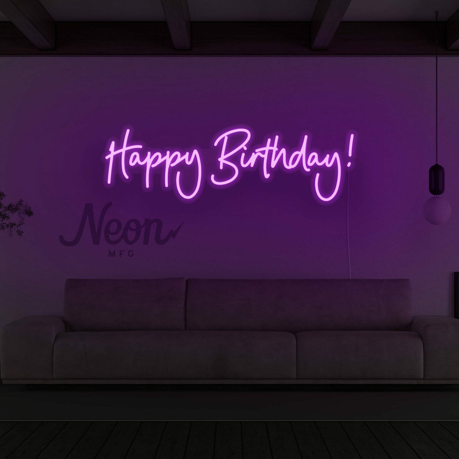 Happy Birthday Cursive Neon Sign | Shineneon