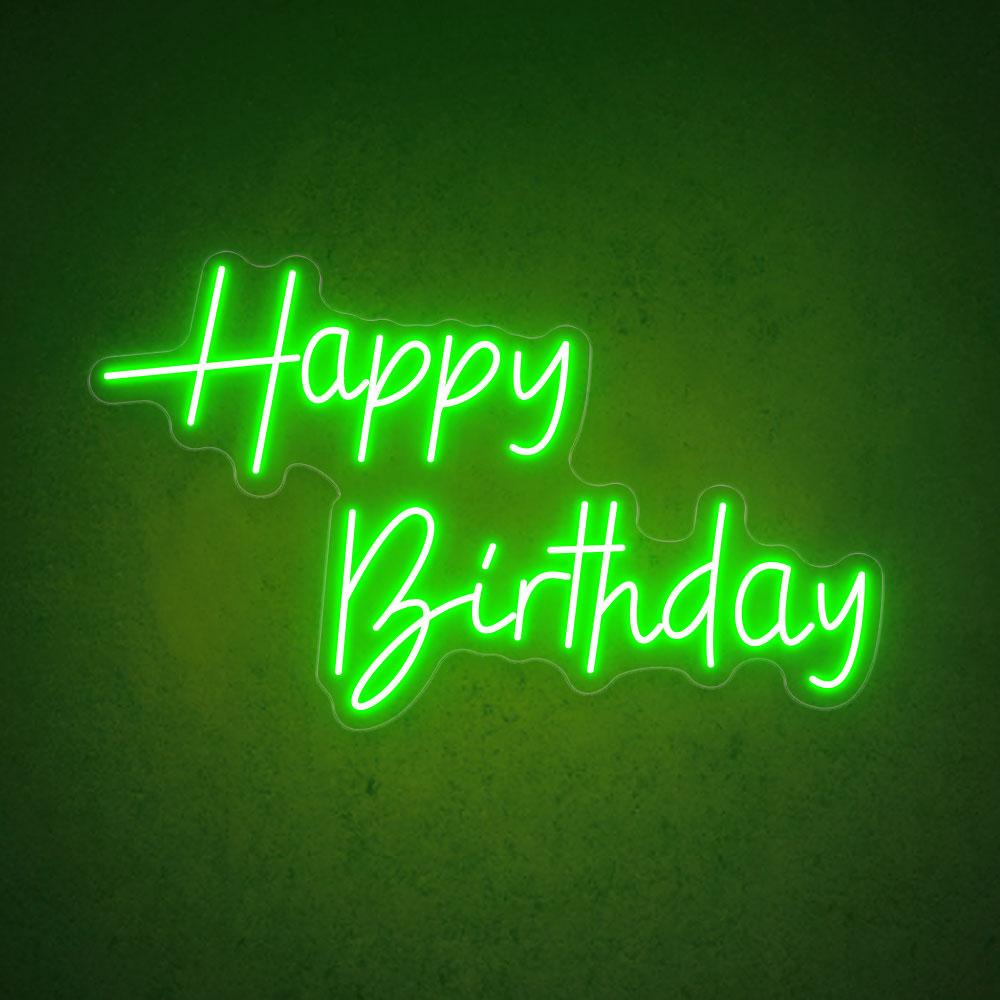 Happy Birthday Handwritten Led Neon Sign For Indoor Party Decor | Shineneon