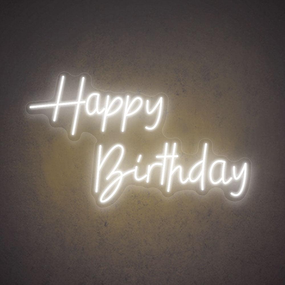 Happy Birthday Handwritten Led Neon Sign For Indoor Party Decor | Shineneon