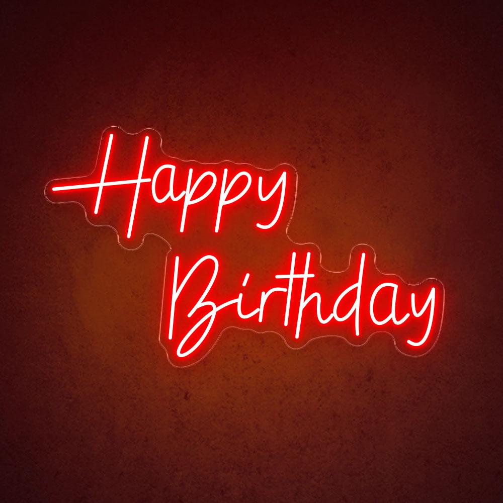 Happy Birthday Handwritten Led Neon Sign For Indoor Party Decor | Shineneon