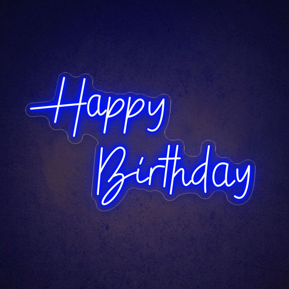 Happy Birthday Handwritten Led Neon Sign For Indoor Party Decor | Shineneon