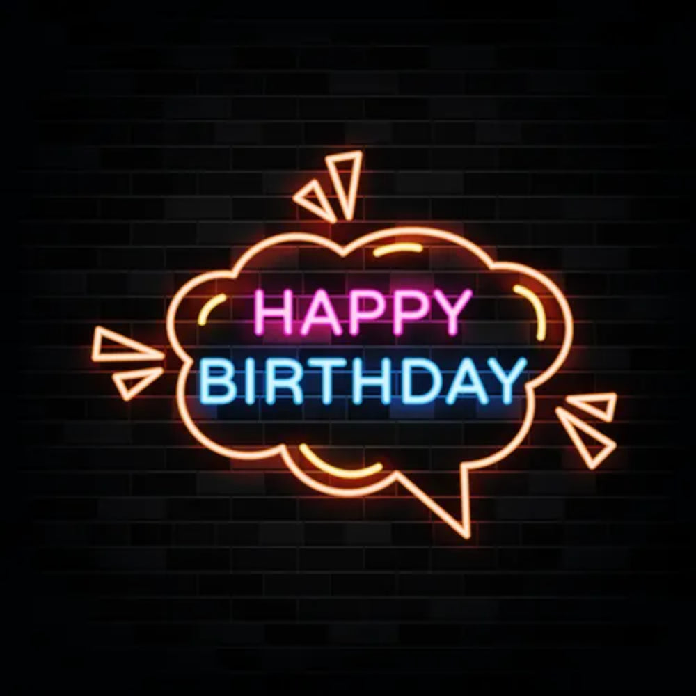 Happy Birthday In Bubble Thought Led Neon Sign | Shineneon