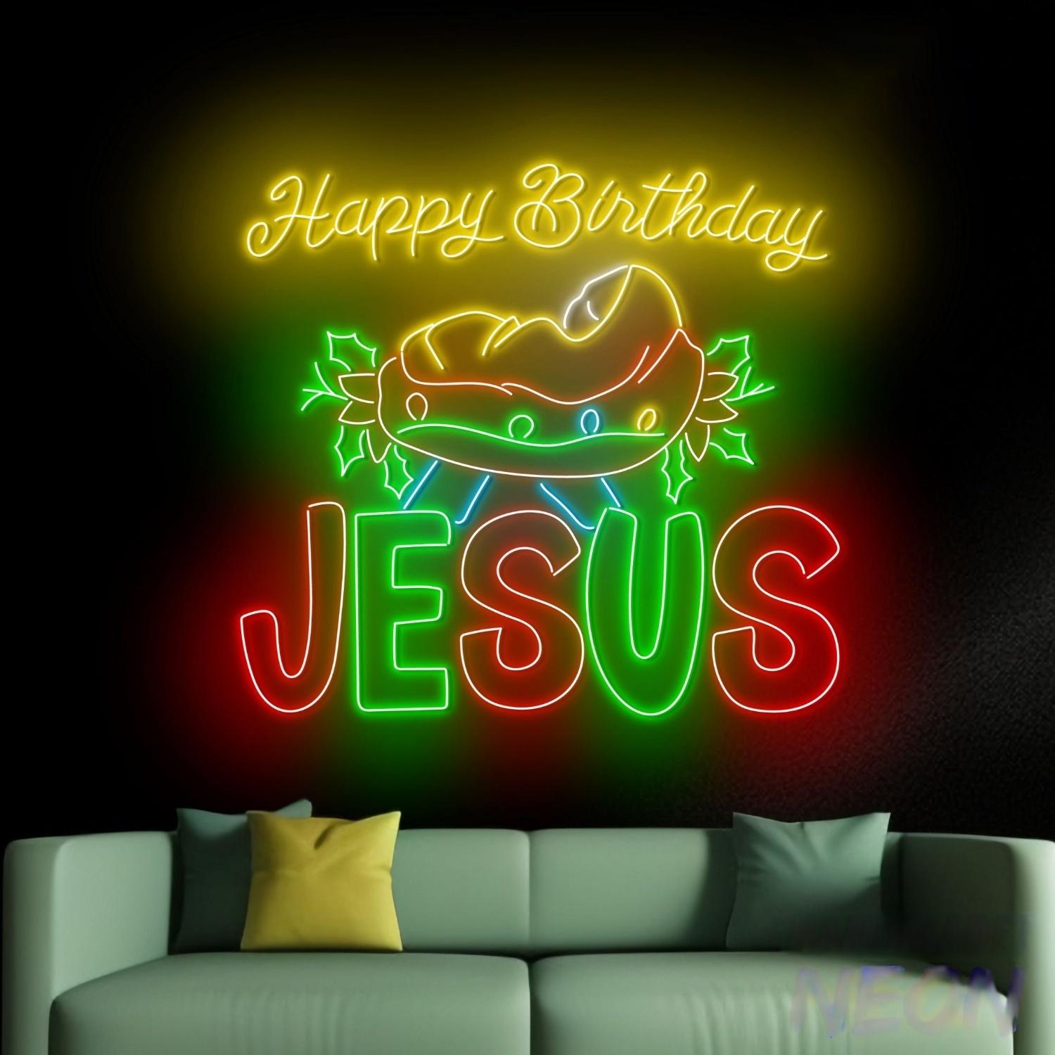 Happy Birthday Jesus Led Neon Sign Nativity Scene Led Sign | Shineneon