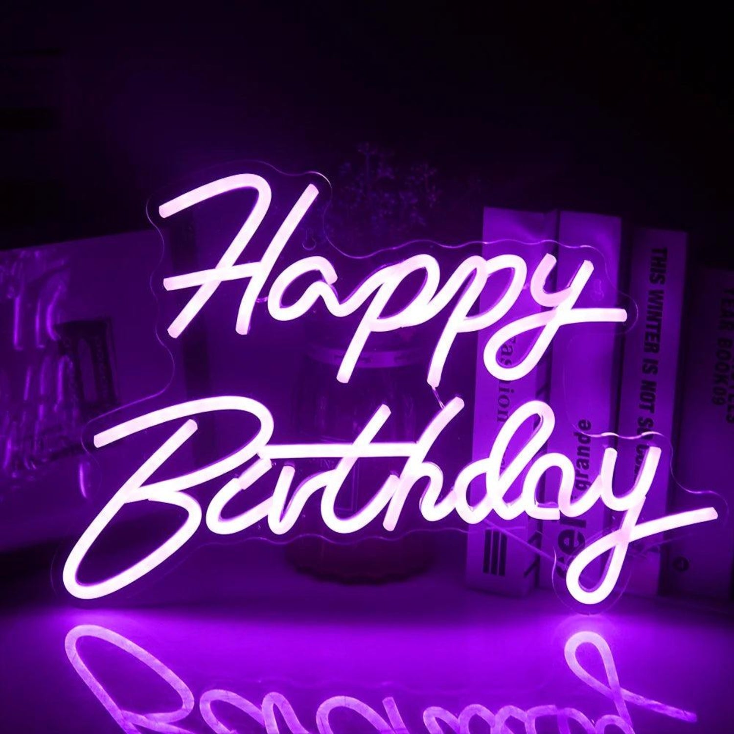 Happy Birthday Warm Yellow Led Neon Sign For Indoor Party Decor - Shineneon