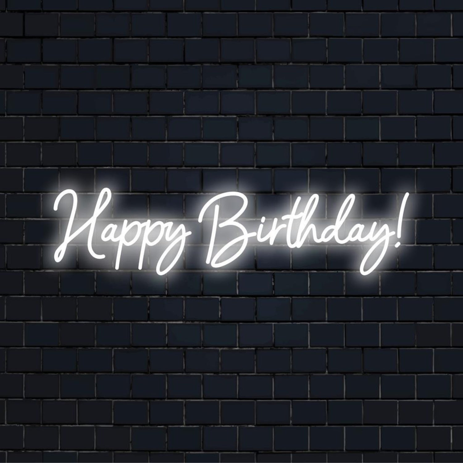 Happy Birthday White Glowing Led Neon Sign For Indoor Party Decor | Shineneon