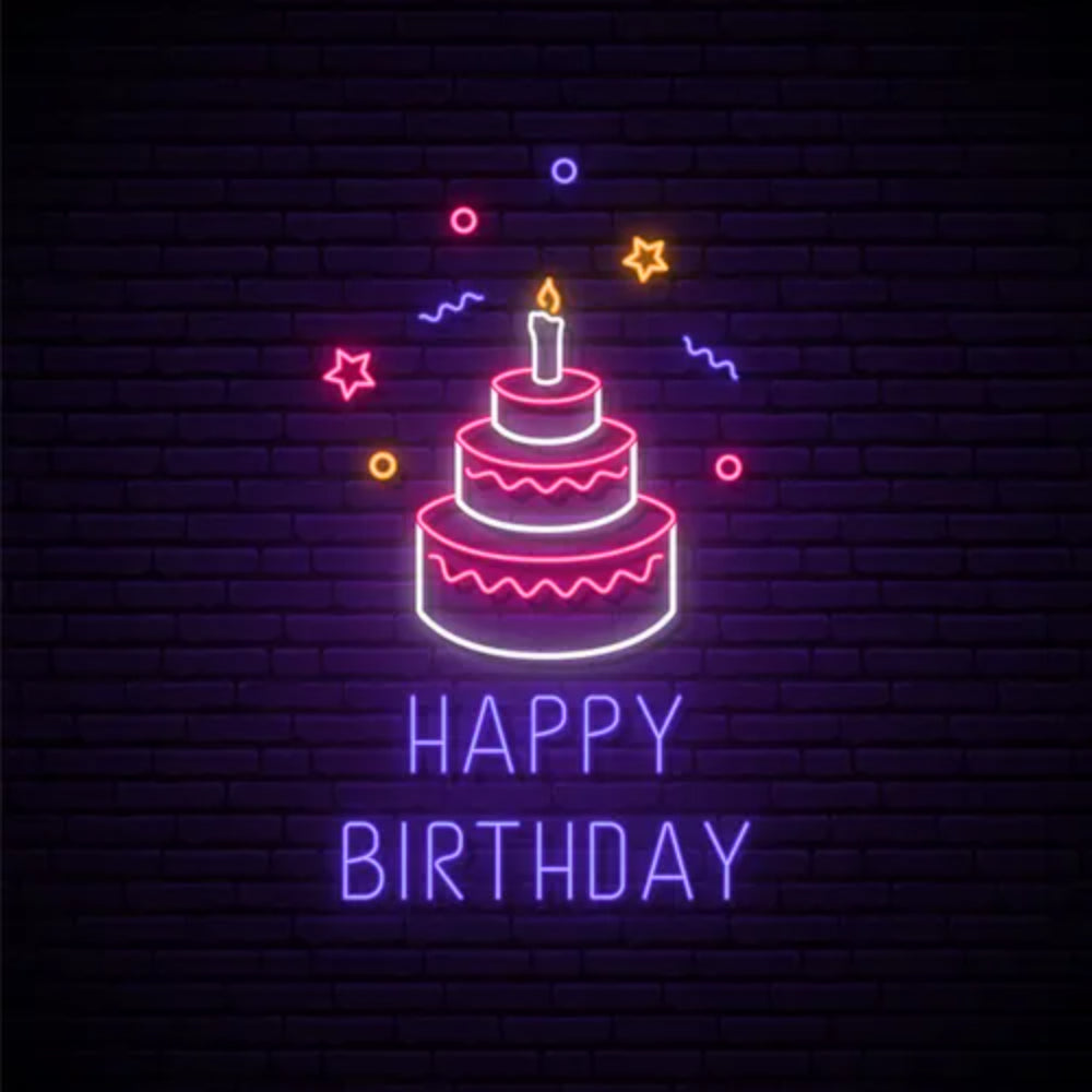 Happy Birthday With Cake Led Neon Sign | Shineneon