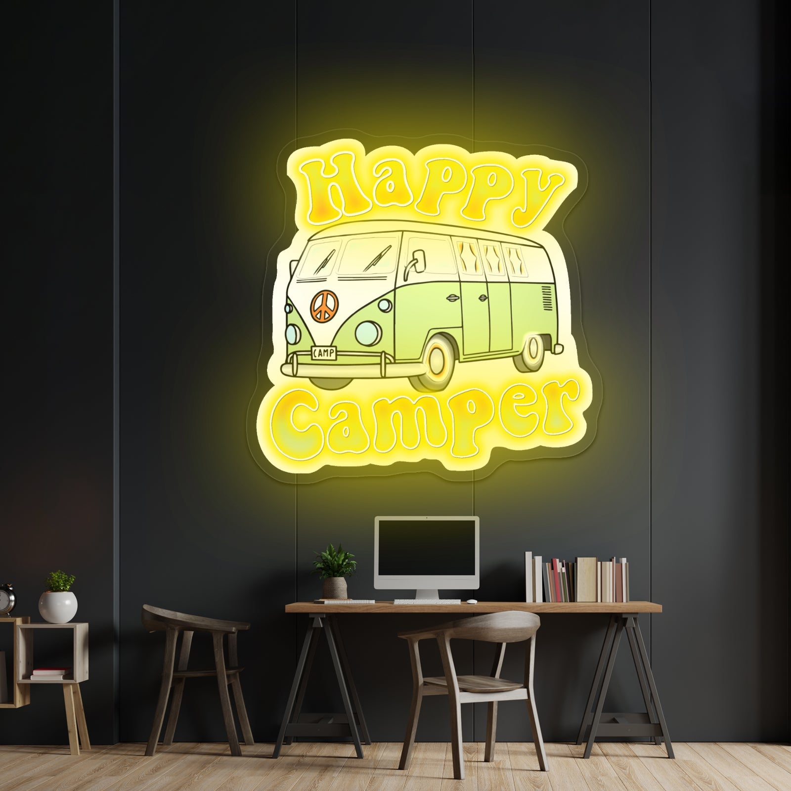Happy Camper Nature Personalized Neon Sign - Shineneon