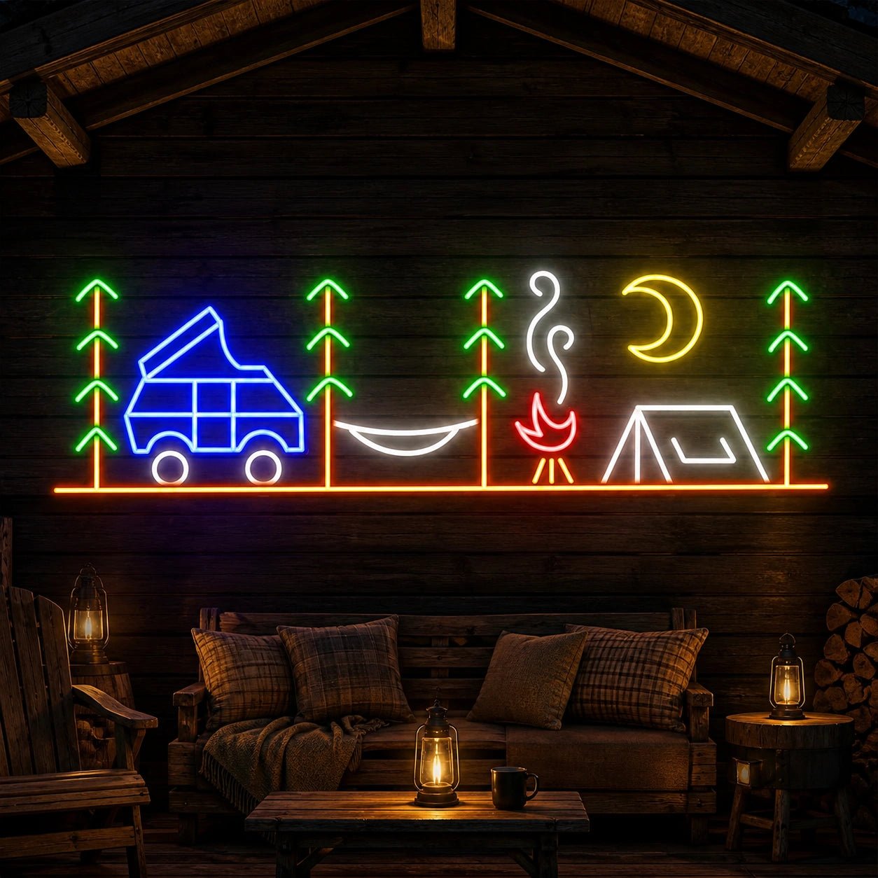 Happy Camper Wall Vintage LED Neon Sign - Shineneon