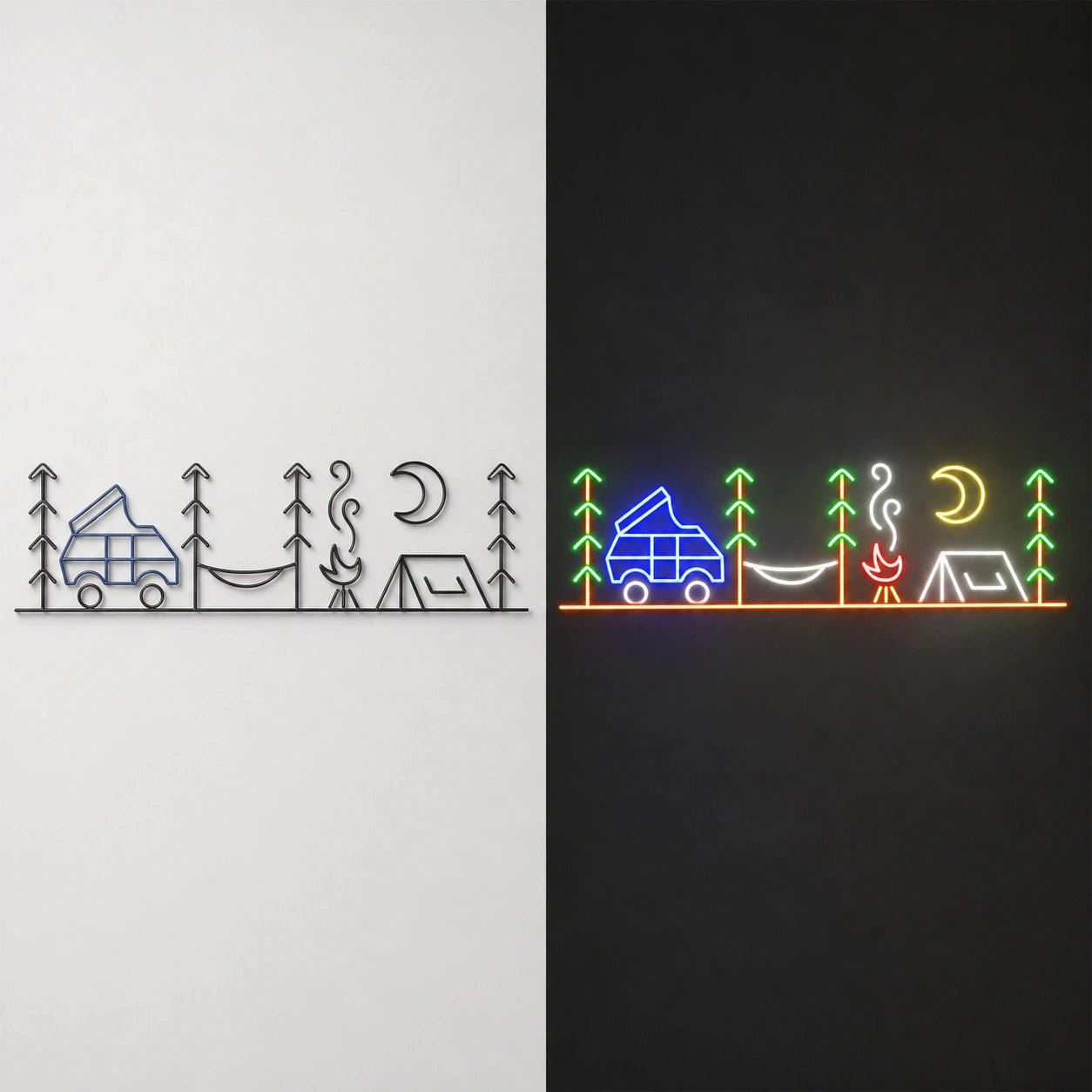 Happy Camper Wall Vintage LED Neon Sign - Shineneon