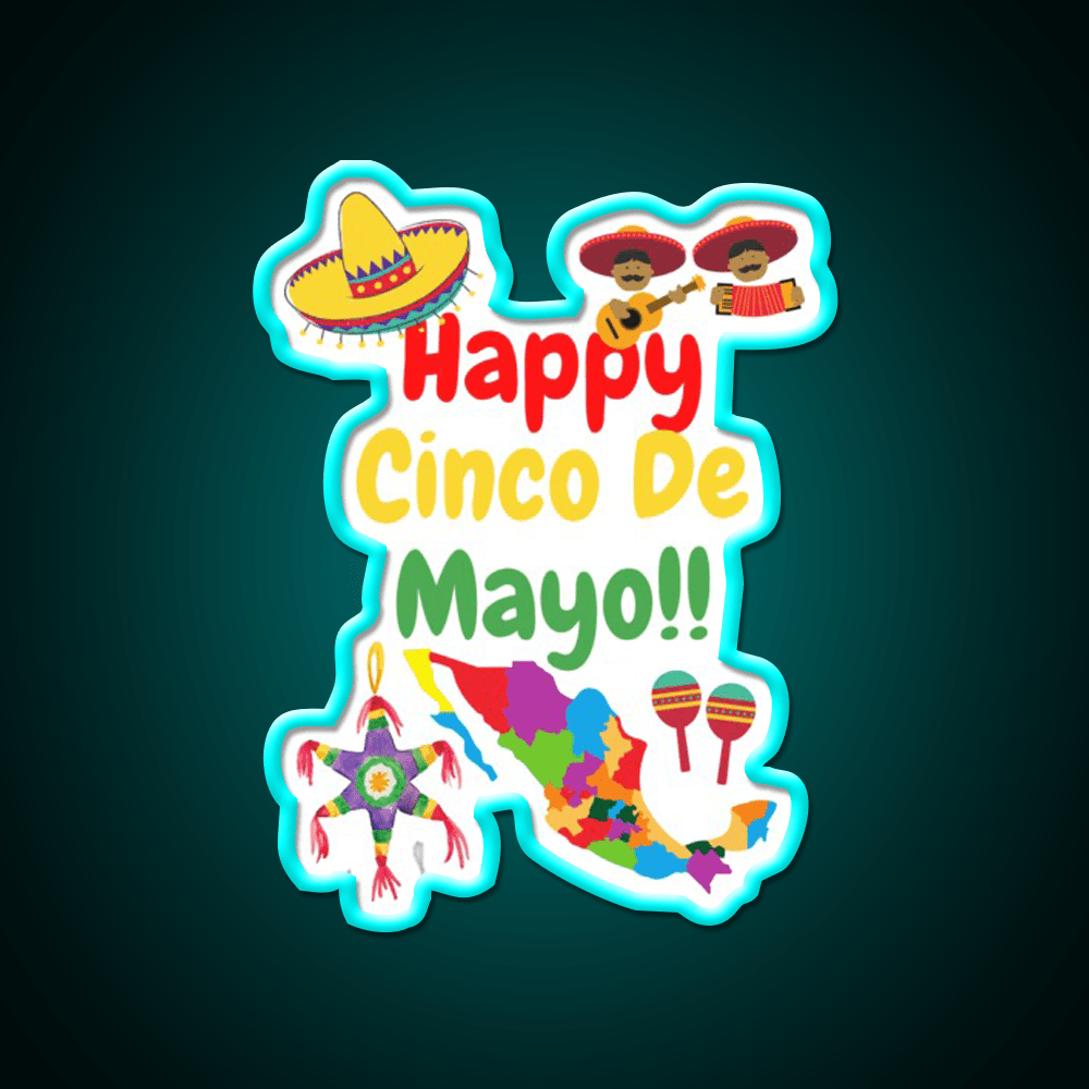 Happy Cinco De Mayo Party Drink Tequila Led Neon Sign Rgb Color - Shineneon
