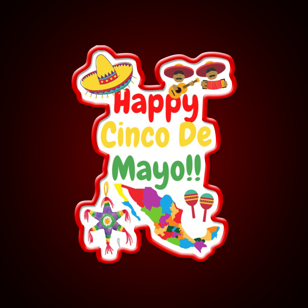 Happy Cinco De Mayo Party Drink Tequila Led Neon Sign Rgb Color - Shineneon