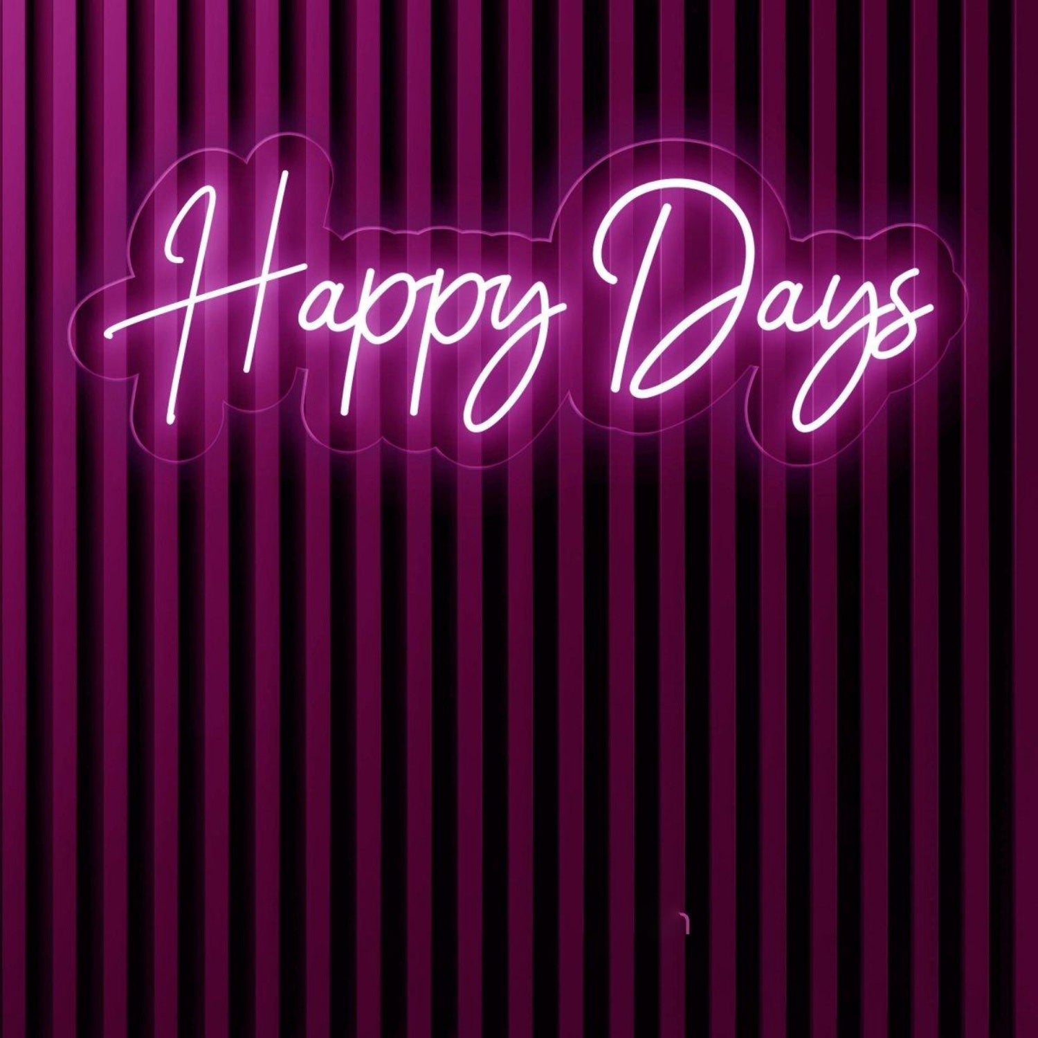 Happy Days White Led Neon Sign For Home Party Cafe Bar Theme | Shineneon