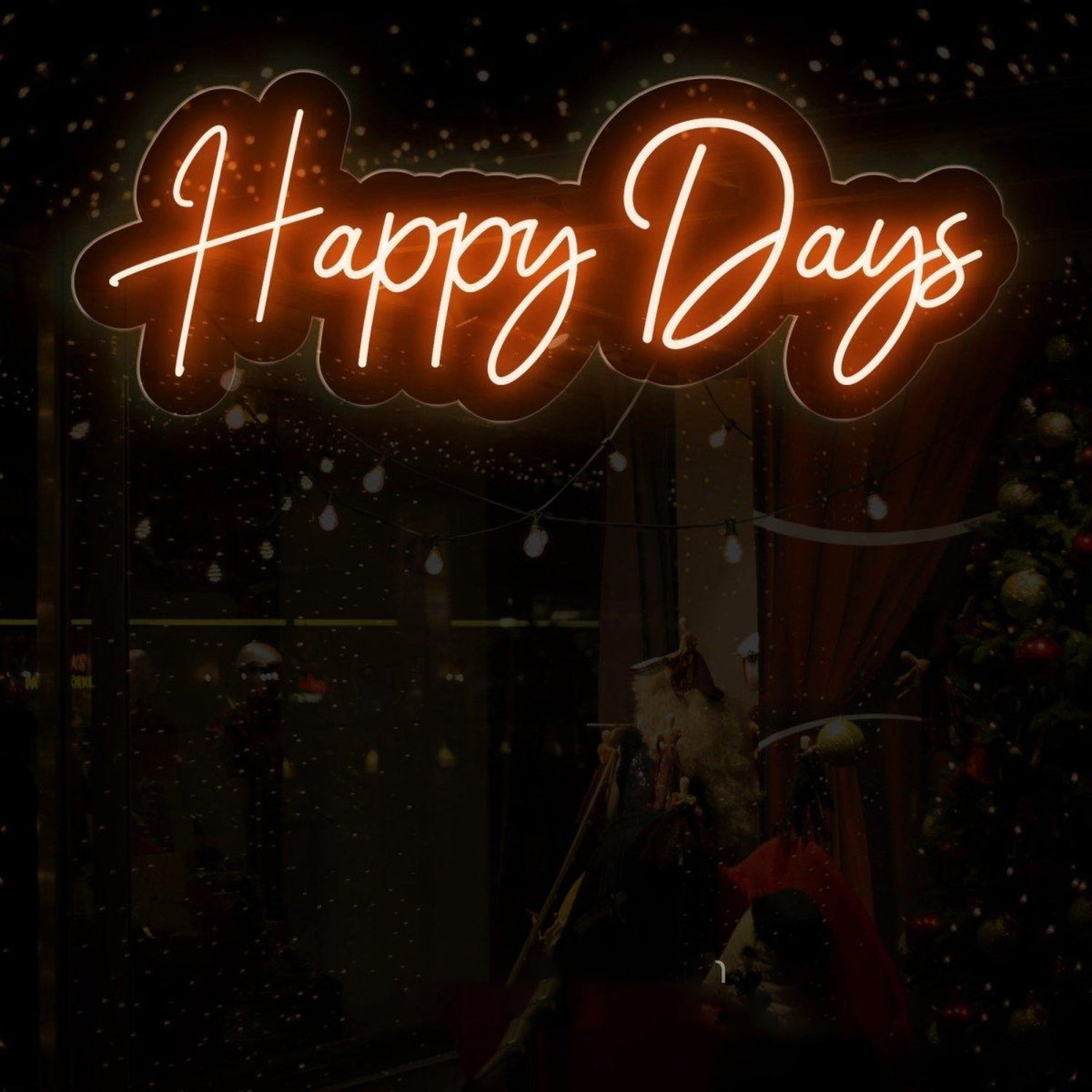 Happy Days White Led Neon Sign For Home Party Cafe Bar Theme | Shineneon