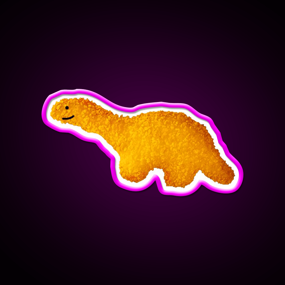 Happy Dino Nugget Fast Food Led Neon Sign For Burger Place Rgb Color - Shineneon