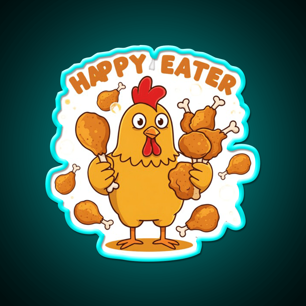 Happy Eater Joke Fast Food Led Neon Sign For Burger Place Rgb Color - Shineneon