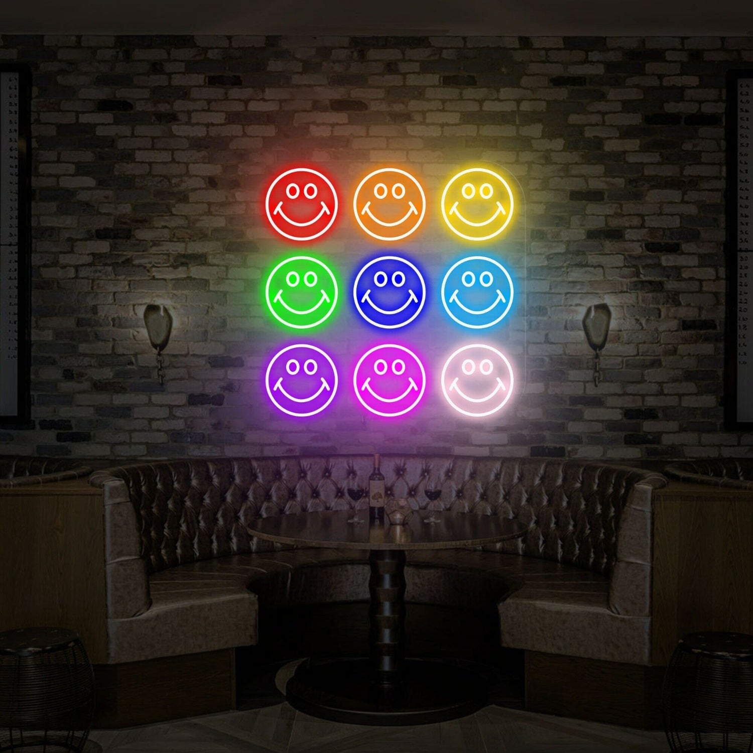 Happy Face Led Neon Sign For Home Office Store Bar Decor - Shineneon