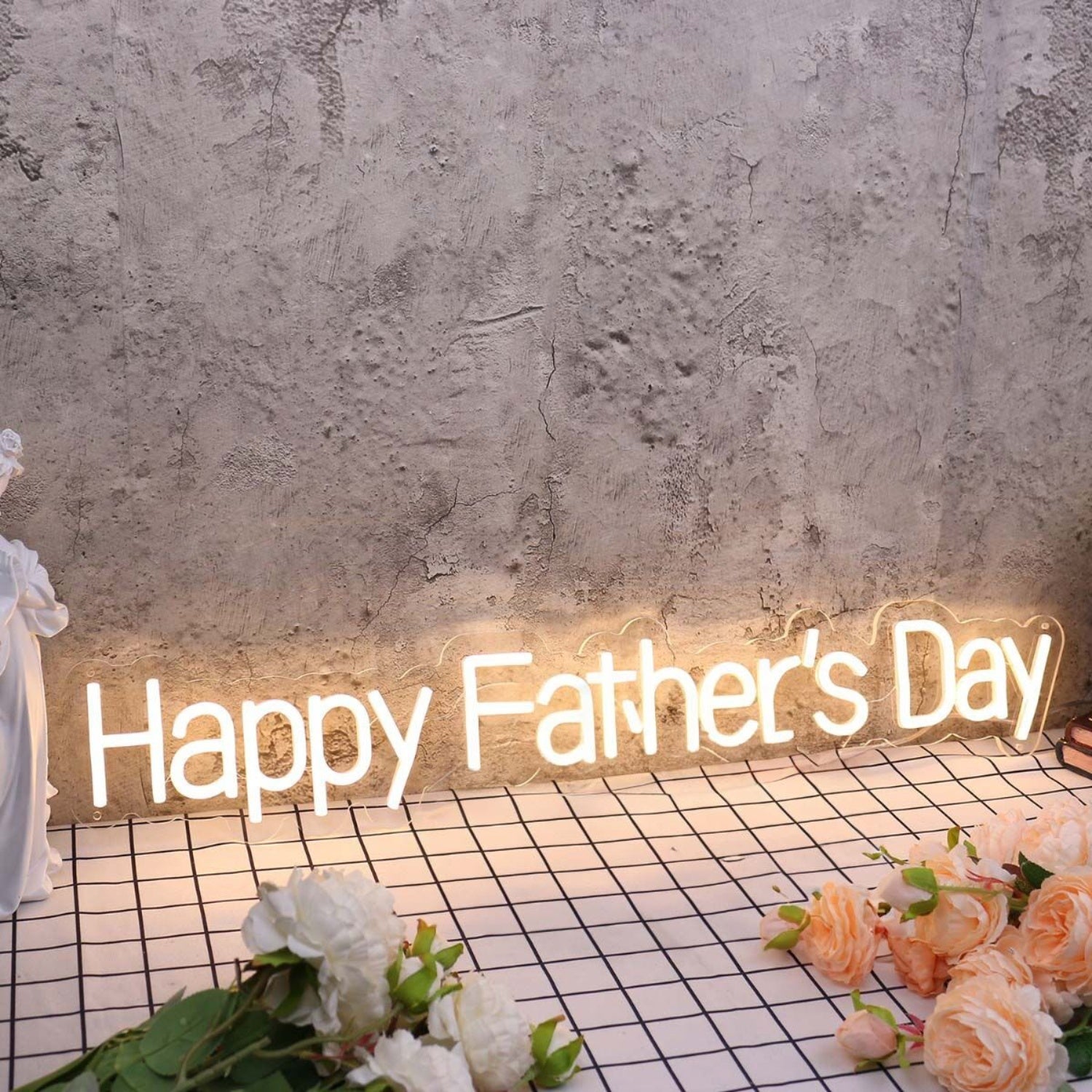 Happy Fathers Day Yellow Neon Sign | Shineneon