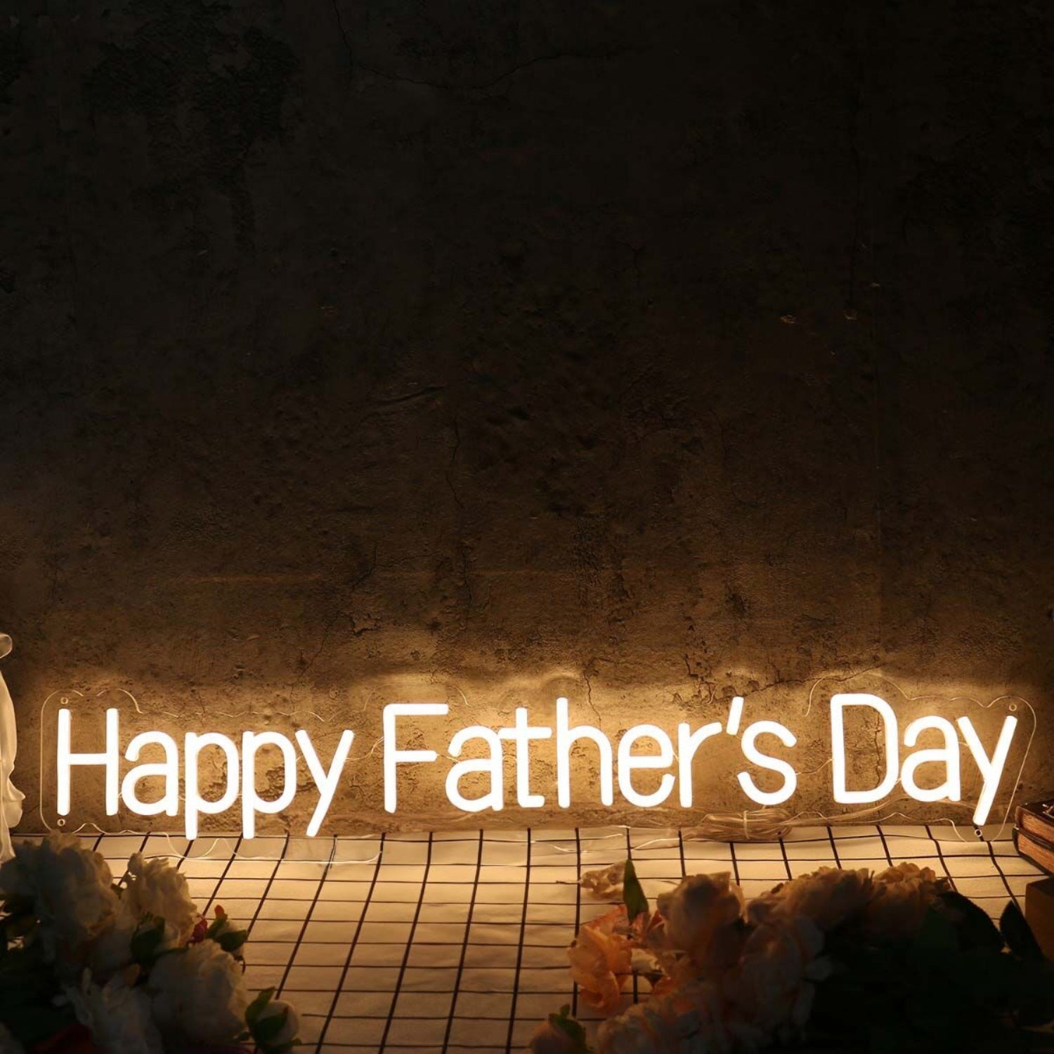 Happy Fathers Day Yellow Neon Sign | Shineneon