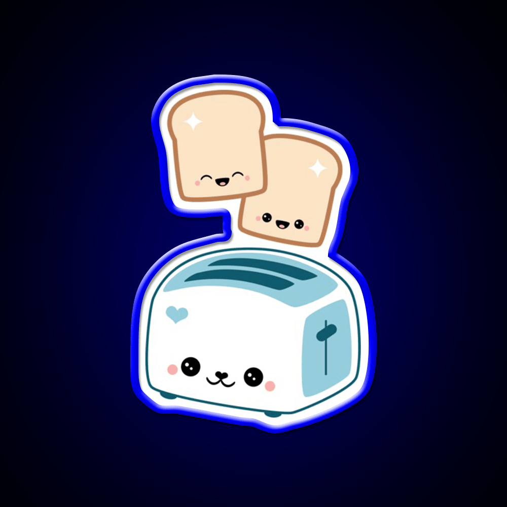 Happy Flying Toast Twins Snack Food Led Neon Sign Rgb Color - Shineneon