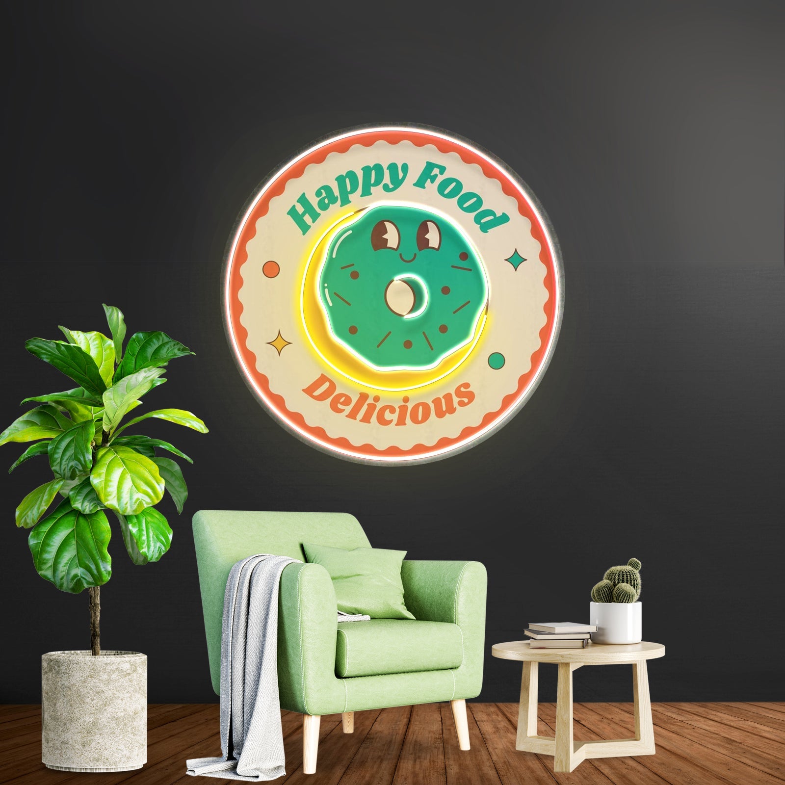 Happy Food Delicious Custom Led Signs Artwork For Sale - Shineneon