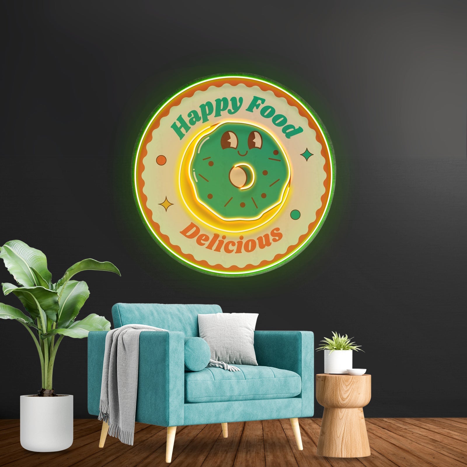 Happy Food Delicious Custom Led Signs Artwork For Sale - Shineneon