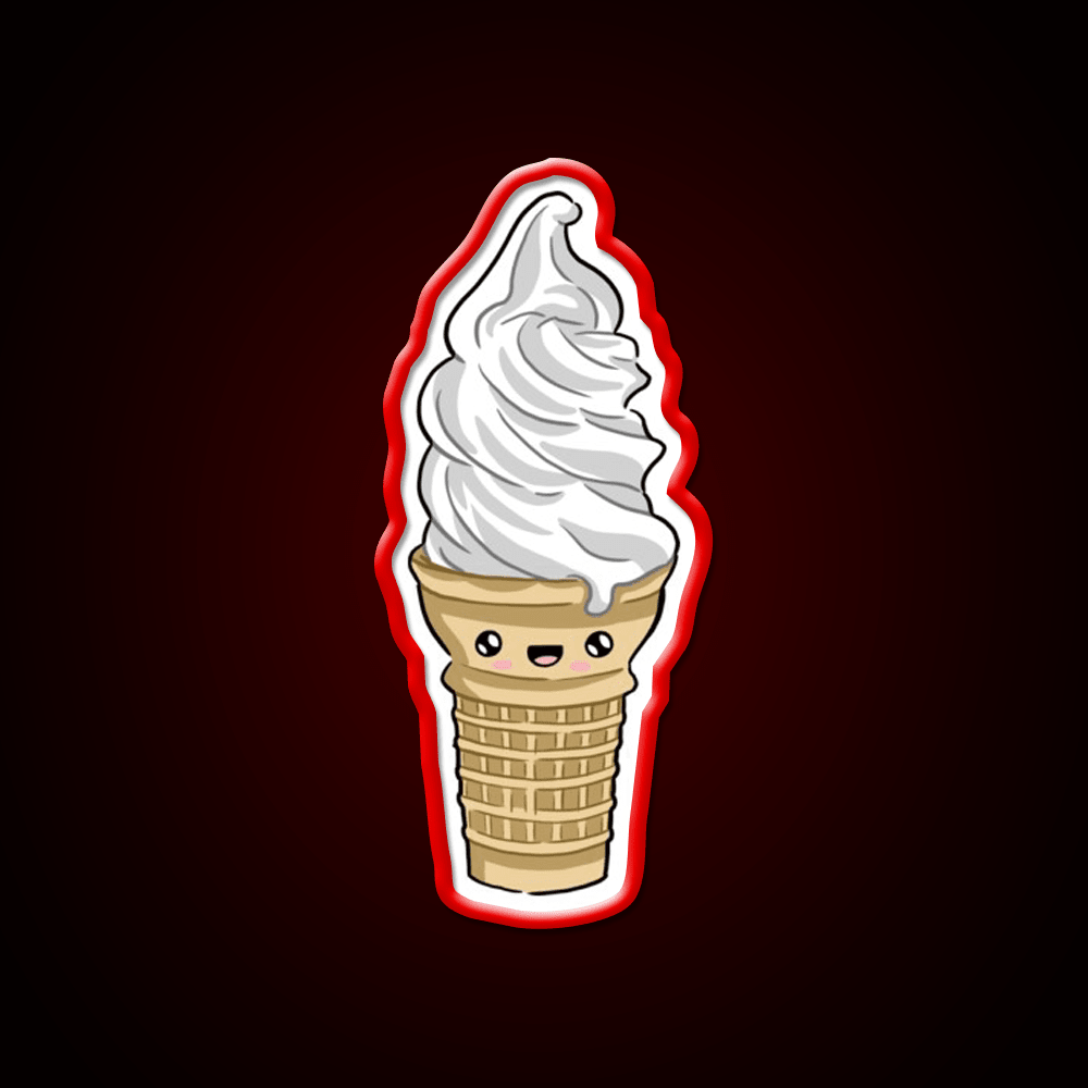 Happy Food Ice Cream Fast Food Led Neon Sign For Burger Place Rgb Color - Shineneon