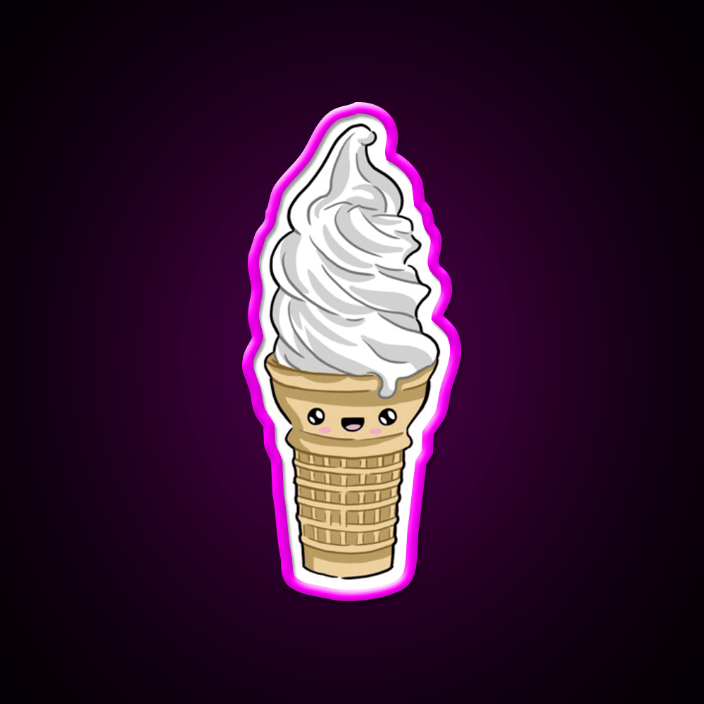 Happy Food Ice Cream Fast Food Led Neon Sign For Burger Place Rgb Color - Shineneon