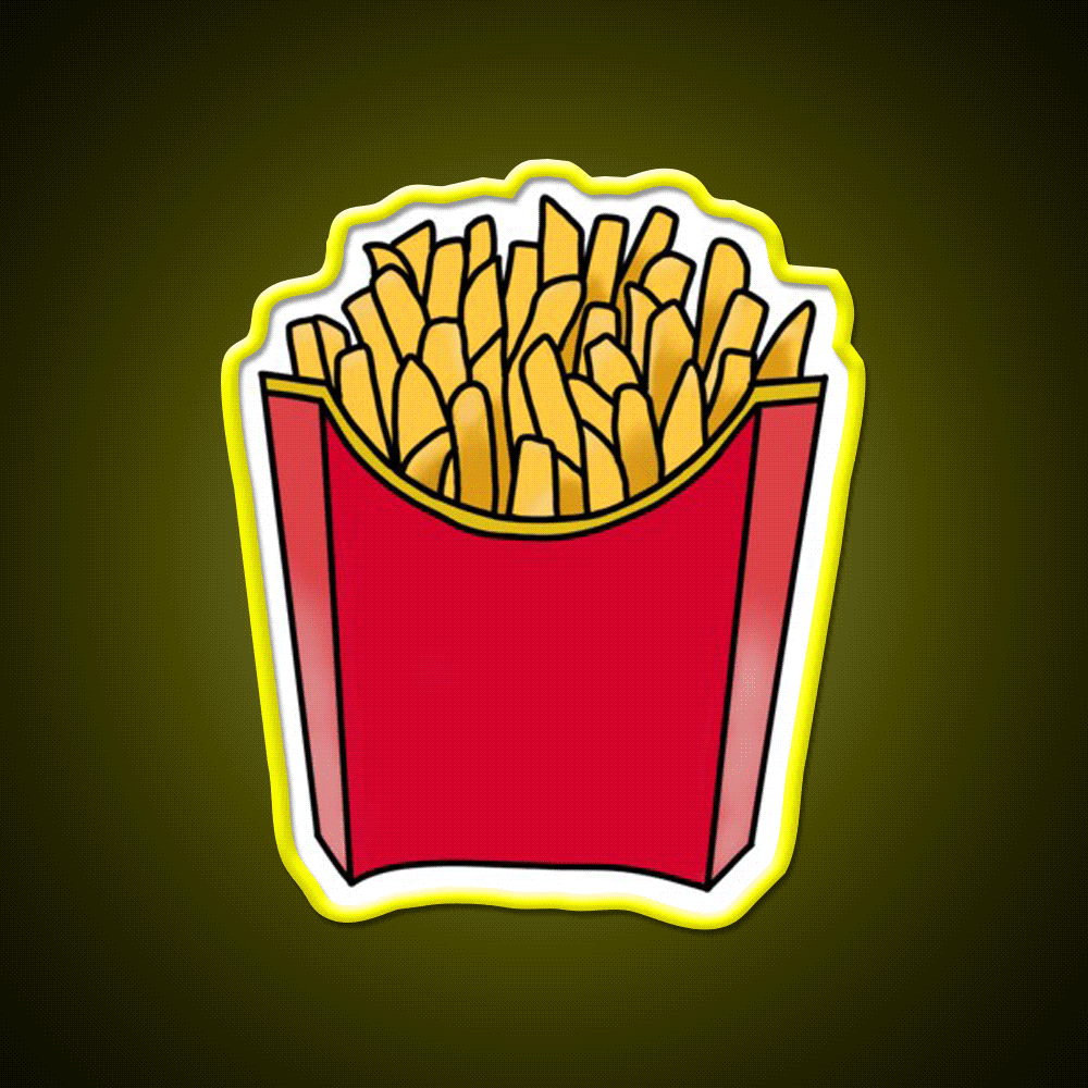 Happy Fry Day Fast Food Led Neon Sign For Burger Place Rgb Color - Custom LED neon sign front view