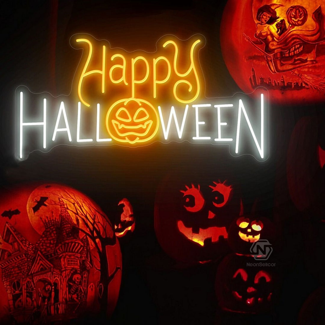 Happy Halloween Pumpkin Led Sign Business Neon Sign
