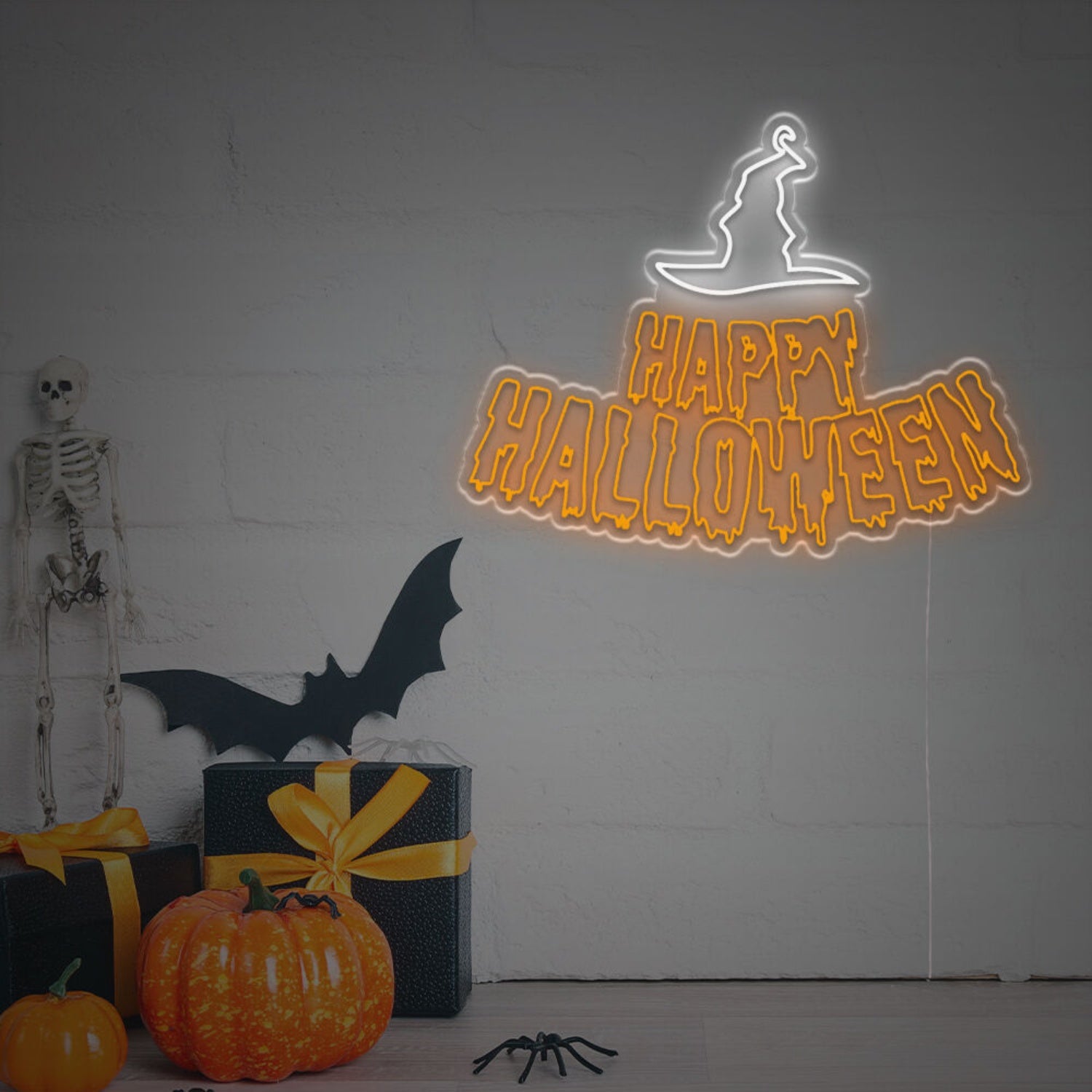 Happy Halloween With Wizard Hat Led Neon Sign For Home | Shineneon
